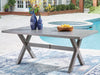 Half Moon Beach - Rectangular Dining Table With Umbrella Option - Gray – Dining Tables by Signature Design by Ashley® at Furniture Wholesale Plus , Nashville furniture store