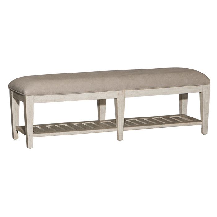 Heartland - Bed Bench - Antique White / Tobacco Tops – Bed Benches by Liberty Furniture at Furniture Wholesale Plus , Nashville furniture store