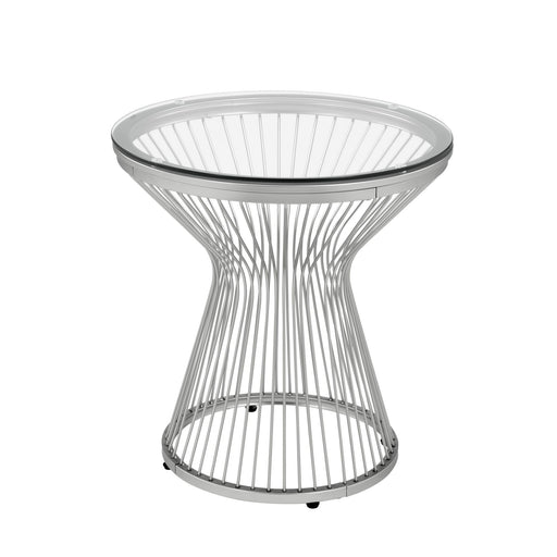 Lavinia - Chrome End Table - White – End Tables by Elements International at Furniture Wholesale Plus , Nashville furniture store