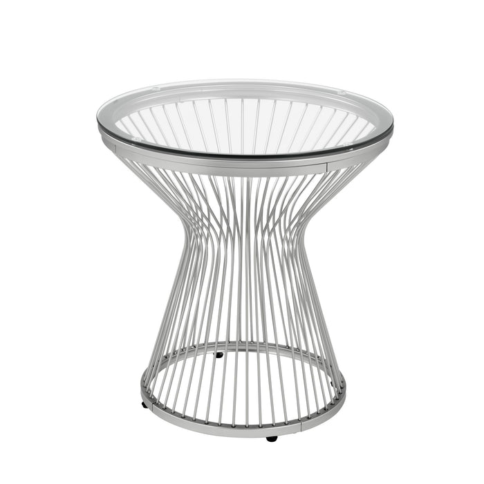 Lavinia - Chrome End Table - White – End Tables by Elements International at Furniture Wholesale Plus , Nashville furniture store