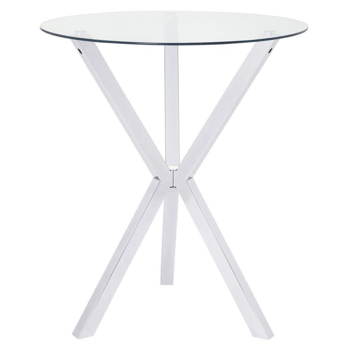 Denali - Round Glass Top Bistro Bar Table - Chrome – Bar Tables by CoasterEssence at Furniture Wholesale Plus , Nashville furniture store