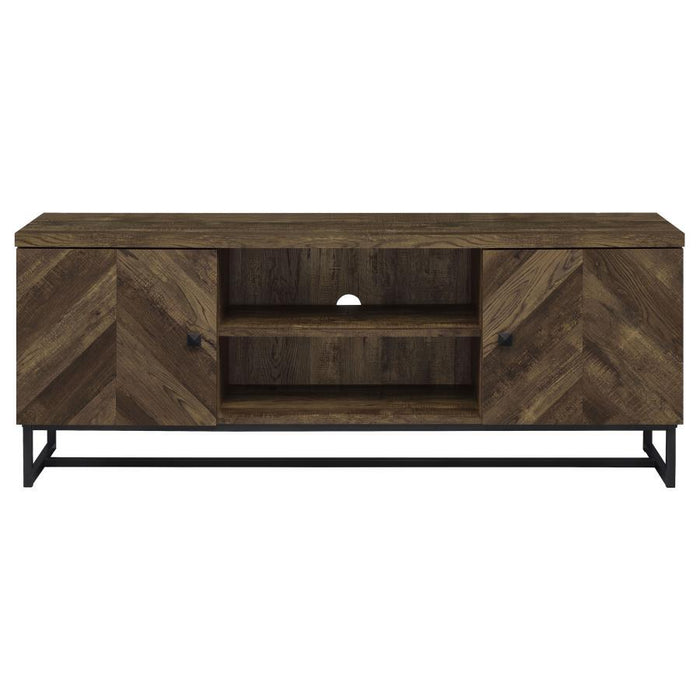 Myles - 2 Door Engineered Wood TV Stand - Rustic Oak – TV Stands by CoasterEssence at Furniture Wholesale Plus , Nashville furniture store