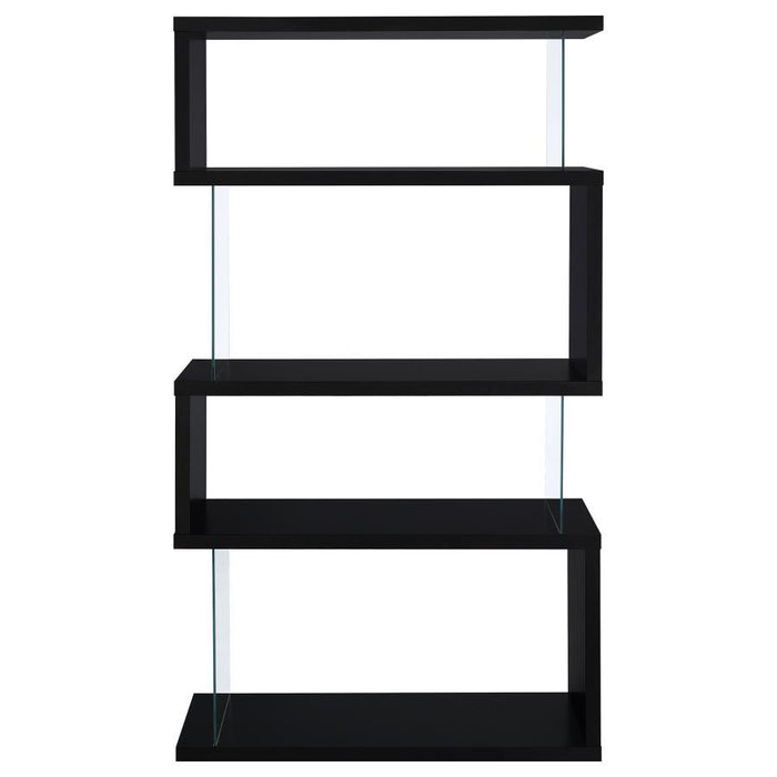 Emelle - 4-Shelf Glass Panel Bookshelf - Premium Standard Bookcases from CoasterEveryday - Just $229! Shop now at Furniture Wholesale Plus  We are the best furniture store in Nashville, Hendersonville, Goodlettsville, Madison, Antioch, Mount Juliet, Lebanon, Gallatin, Springfield, Murfreesboro, Franklin, Brentwood