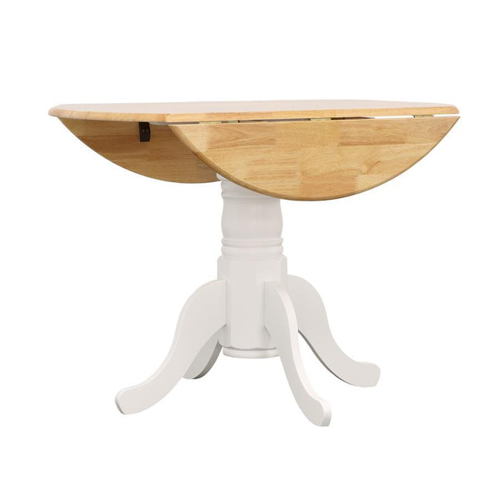 Allison - Round Drop Leaf Extension Dining Table - White - Premium Dining Tables with Extensions from CoasterEveryday - Just $249! Shop now at Furniture Wholesale Plus  We are the best furniture store in Nashville, Hendersonville, Goodlettsville, Madison, Antioch, Mount Juliet, Lebanon, Gallatin, Springfield, Murfreesboro, Franklin, Brentwood