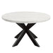Xena - Marble Top Round Table - White / Black – Dining Tables by Steve Silver Furniture at Furniture Wholesale Plus , Nashville furniture store