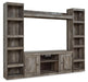 Wynnlow - 4-Piece Entertainment Center With LG TV Stand W/Fireplace Option - Gray – Entertainment Centers by Signature Design by Ashley® at Furniture Wholesale Plus , Nashville furniture store