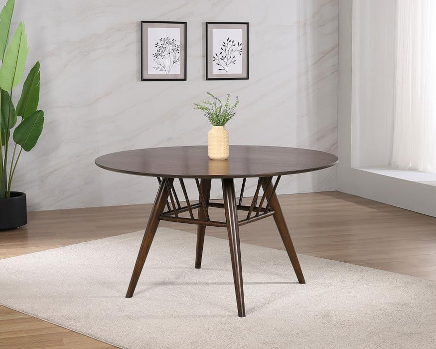 Everton - Round Wood Dining Table - Dark Walnut – Dining Tables by CoasterEveryday at Furniture Wholesale Plus , Nashville furniture store