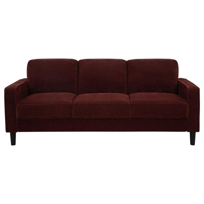 Ruth - Upholstered Track Arm Sofa – Stationary Sofas by Coaster Fine Furniture at Furniture Wholesale Plus , Nashville furniture store