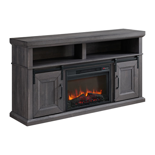 Macau - Console With 23" Fireplace Insert - Gray – Fireplace TV Stands by Elements International at Furniture Wholesale Plus , Nashville furniture store