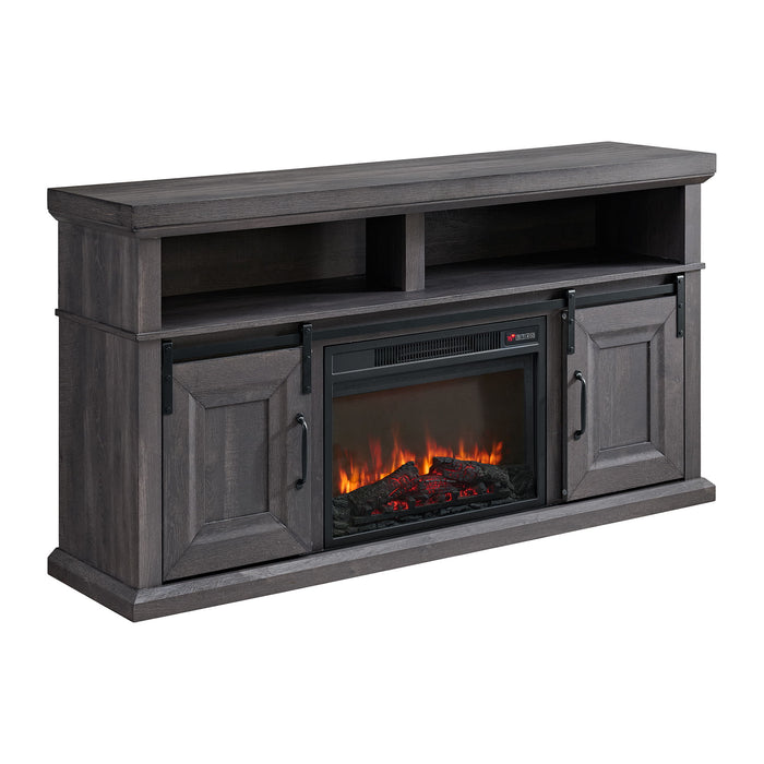 Macau - Console With 23" Fireplace Insert - Gray – Fireplace TV Stands by Elements International at Furniture Wholesale Plus , Nashville furniture store