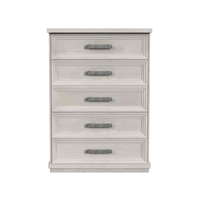 Avalanche - 5-Drawer Chest - Antique White – Accent Chests by Elements International at Furniture Wholesale Plus , Nashville furniture store