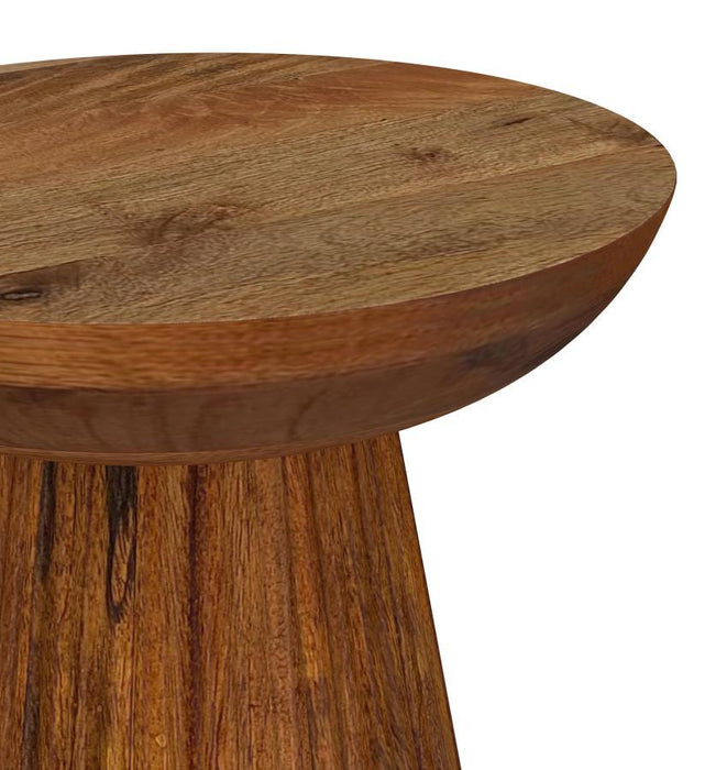 Aureo - Round Solid Wood Accent Side Table - Wild Honey – Side Tables by Coaster Fine Furniture at Furniture Wholesale Plus , Nashville furniture store