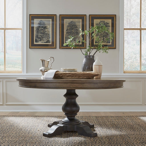 Americana Farmhouse - Pedestal Table – Dining Tables by Liberty Furniture at Furniture Wholesale Plus , Nashville furniture store