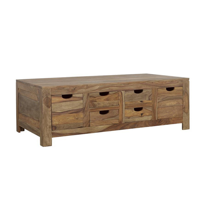 Esther - 6-Drawer Solid Wood Coffee Table - Natural – Coffee Tables by CoasterElevations at Furniture Wholesale Plus , Nashville furniture store