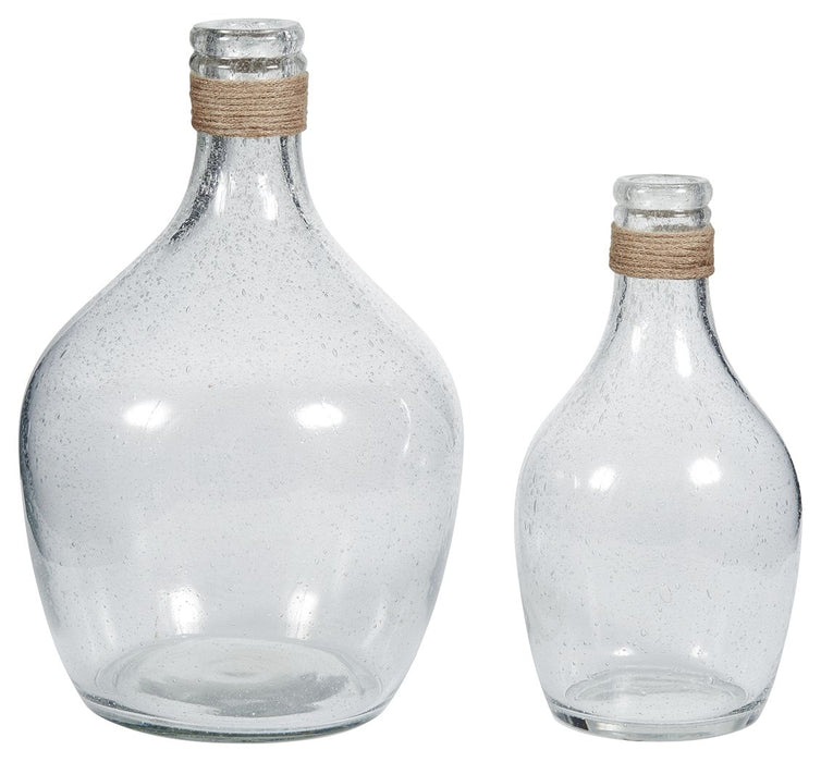 Marcin - Vase Set (Set of 2) - Clear – Vases & Jars by Signature Design by Ashley® at Furniture Wholesale Plus , Nashville furniture store
