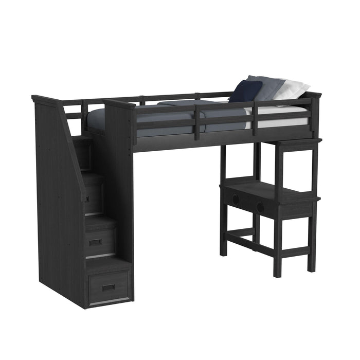 Hampton Kids - Loft With Staircase And Desk With Speaker Bedroom Set – 3 Piece Bedroom Sets by Elements International at Furniture Wholesale Plus , Nashville furniture store