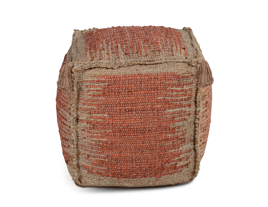 Jafar - Square Handwoven Jute Pouf - Red - Premium Accent Poufs from Steve Silver Furniture - Just $139! Shop now at Furniture Wholesale Plus  We are the best furniture store in Nashville, Hendersonville, Goodlettsville, Madison, Antioch, Mount Juliet, Lebanon, Gallatin, Springfield, Murfreesboro, Franklin, Brentwood
