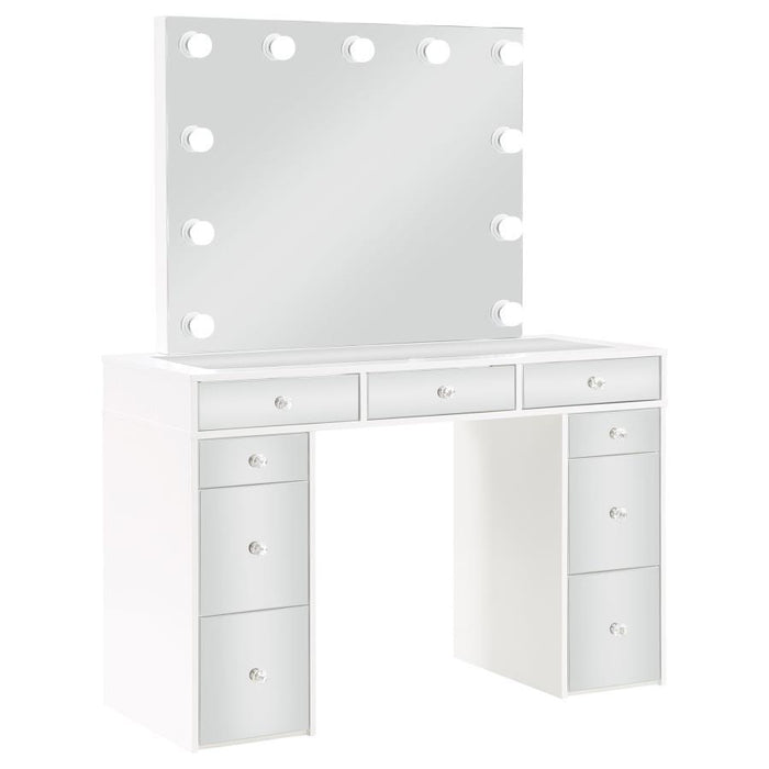 Regina - Makeup Vanity Table Set With Lighting - White – Vanity Sets by Coaster Fine Furniture at Furniture Wholesale Plus , Nashville furniture store