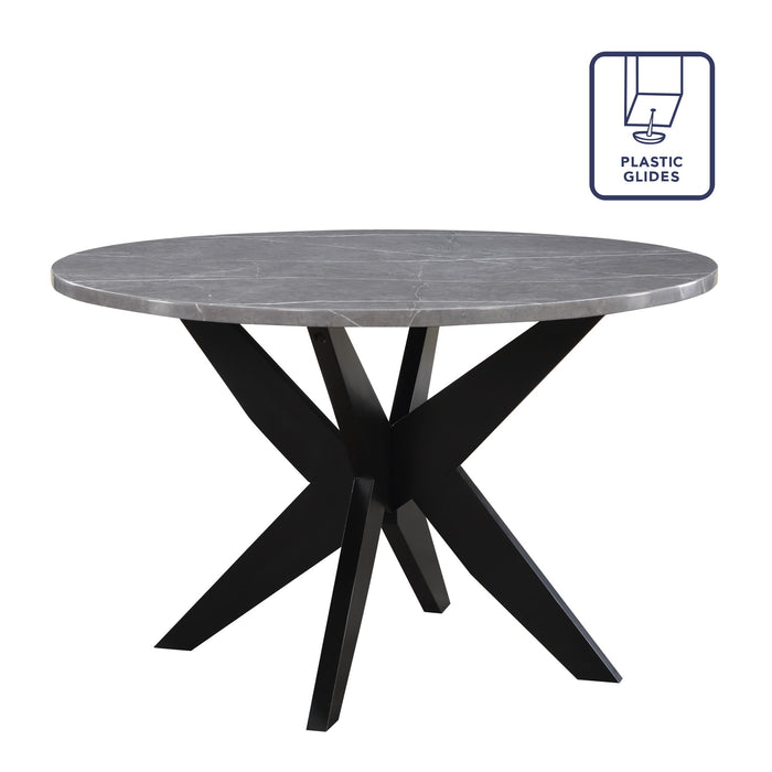 Amy - Round Faux-Marble Dining Table - Gray – Dining Tables by Steve Silver Furniture at Furniture Wholesale Plus , Nashville furniture store