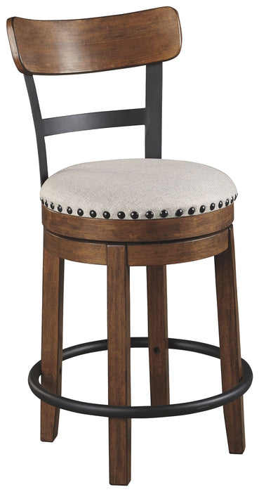 Valebeck - Full Back Swivel Stool - Premium Counter Height (24"-27") from Signature Design by Ashley® - Just $208! Shop now at Furniture Wholesale Plus  We are the best furniture store in Nashville, Hendersonville, Goodlettsville, Madison, Antioch, Mount Juliet, Lebanon, Gallatin, Springfield, Murfreesboro, Franklin, Brentwood