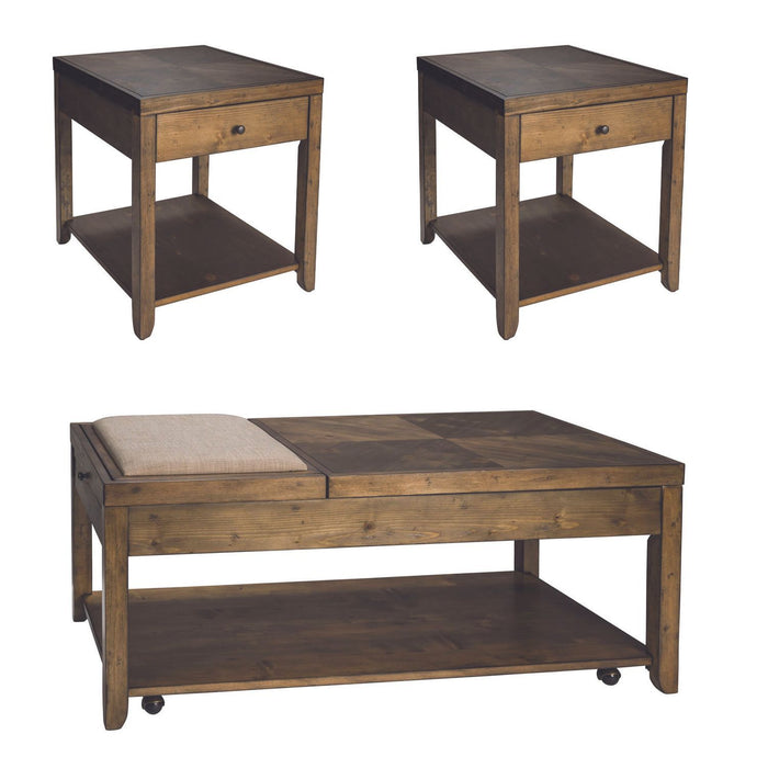 Mitchell - 3 Piece Table Set (1 Cocktail 2 End Tables) - Nutmeg – Table Sets by Liberty Furniture at Furniture Wholesale Plus , Nashville furniture store