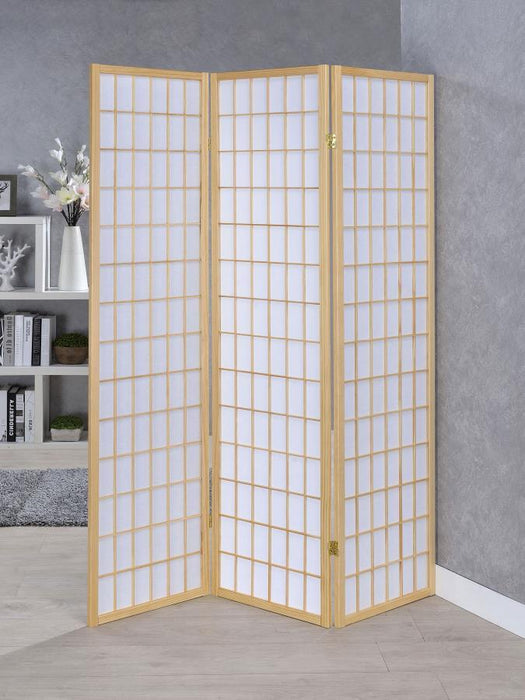 Carrie - 3-Panel Room Divider Folding Shoji Screen – Room Dividers by CoasterEveryday at Furniture Wholesale Plus , Nashville furniture store