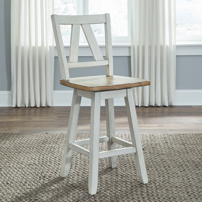 Lindsey Farm - Counter Height Swivel Chair (RTA) – Swivel Chairs by Liberty Furniture at Furniture Wholesale Plus , Nashville furniture store