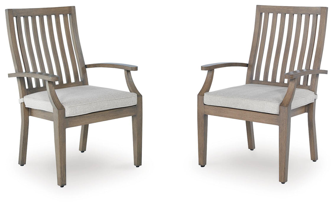 Rainier Ranch - Arm Chair With Cushion (Set of 2) - Brown / Beige – Chair Sets by Signature Design by Ashley® at Furniture Wholesale Plus , Nashville furniture store