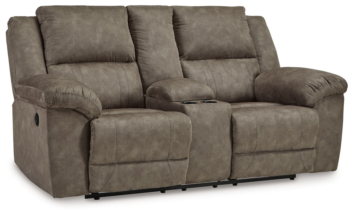 Laresview - Dbl Reclining Loveseat with Console - Fossil – Reclining Loveseats by Signature Design by Ashley® at Furniture Wholesale Plus , Nashville furniture store