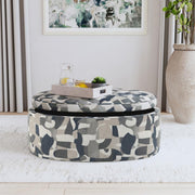 Tomkins - Oval Upholstered Storage Ottoman - Indigo Blue – Storage Ottomans by Coaster Fine Furniture at Furniture Wholesale Plus , Nashville furniture store