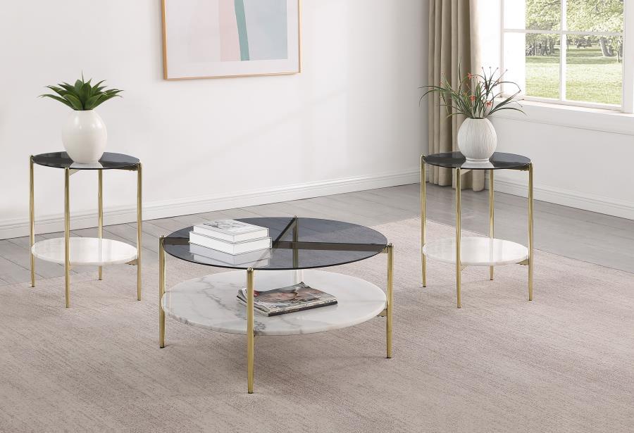 Jonelle - Round Coffee Table Set – Table Sets by Coaster Fine Furniture at Furniture Wholesale Plus , Nashville furniture store