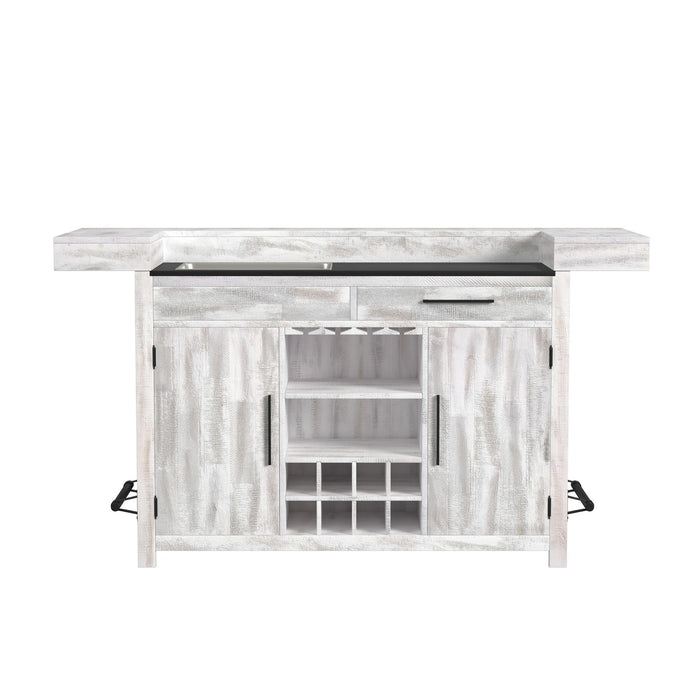 Rogen Rustic - Bar Table With Ice Tray, USB And Power - Rustic White – Bar Tables by Elements International at Furniture Wholesale Plus , Nashville furniture store