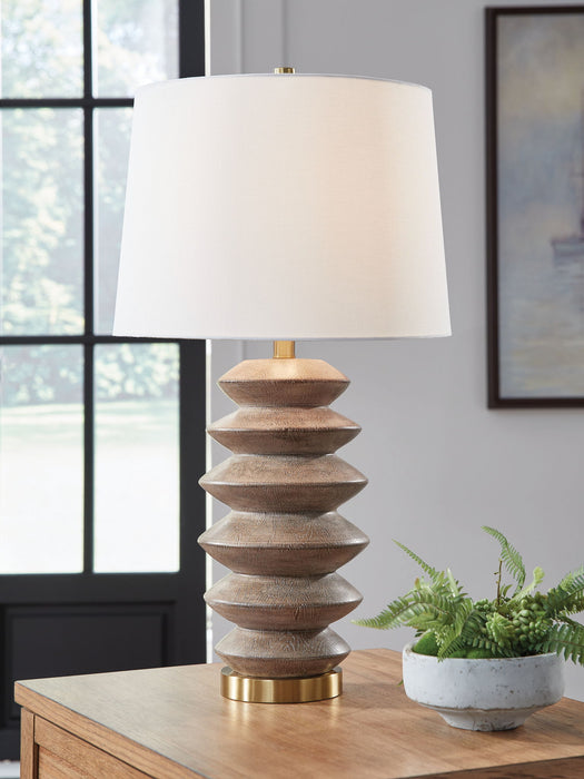 Jyllyard - Poly Table Lamp - Brown / Gold Finish – Table Lamps by Signature Design by Ashley® at Furniture Wholesale Plus , Nashville furniture store