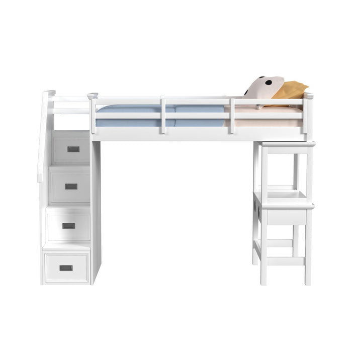 Hampton Kids - Loft Bed With Staircase And Desk With Speaker – Loft Beds by Elements International at Furniture Wholesale Plus , Nashville furniture store