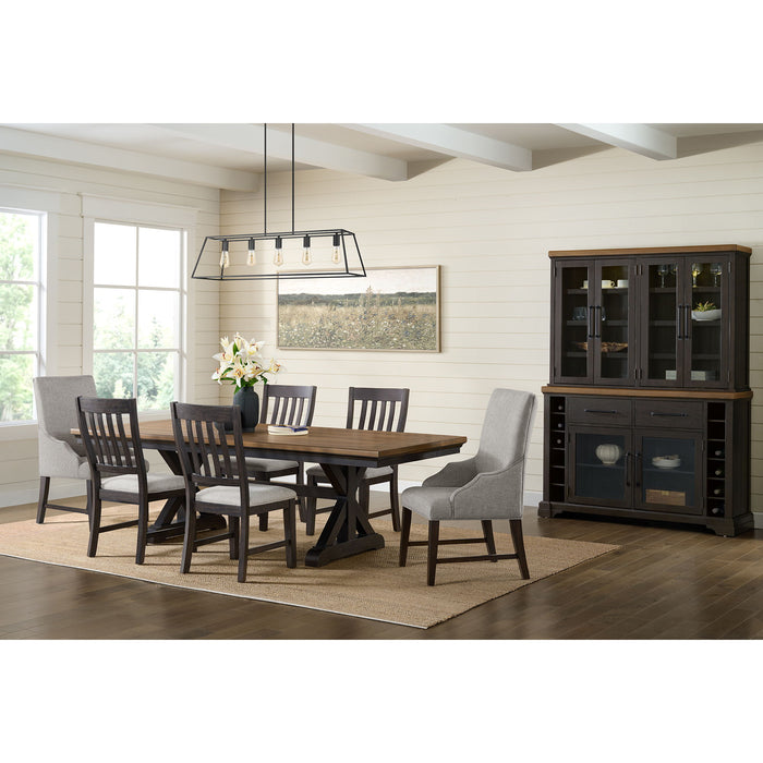 Montrose - Fabric Dining Host Chair (Set of 2) - Espresso / Light Gray – Chair Sets by Elements International at Furniture Wholesale Plus , Nashville furniture store