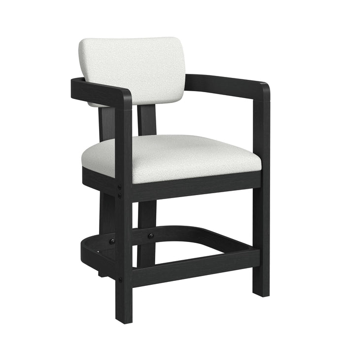Portland - Arm Counter Stool (Set of 2) - Black / White – Stool Sets by Elements International at Furniture Wholesale Plus , Nashville furniture store