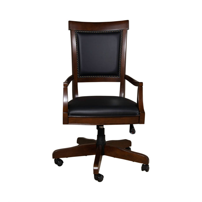 Brayton Manor - Jr Executive Desk Chair - Cognac – Swivel Chairs by Liberty Furniture at Furniture Wholesale Plus , Nashville furniture store