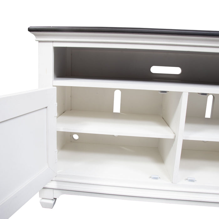 Allyson Park - 46" TV Console - Wirebrushed White / Charcoal – TV Stands by Liberty Furniture at Furniture Wholesale Plus , Nashville furniture store
