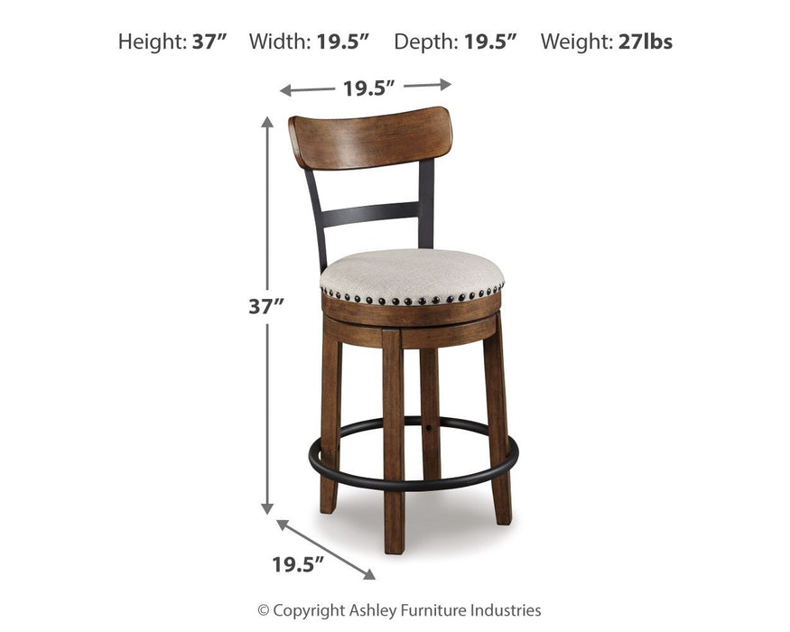 Valebeck - Full Back Swivel Stool – Counter Height (24"-27") by Signature Design by Ashley® at Furniture Wholesale Plus , Nashville furniture store