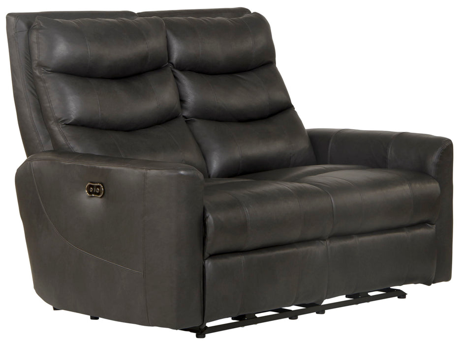 Bosa - Leather Power Reclining Loveseat - Charcoal – Reclining Loveseats by Catnapper at Furniture Wholesale Plus , Nashville furniture store