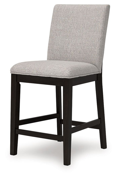 Neymorton - Upholstered Barstool (Set of 2) - Dark Grayish Brown – Stool Sets by Signature Design by Ashley® at Furniture Wholesale Plus , Nashville furniture store