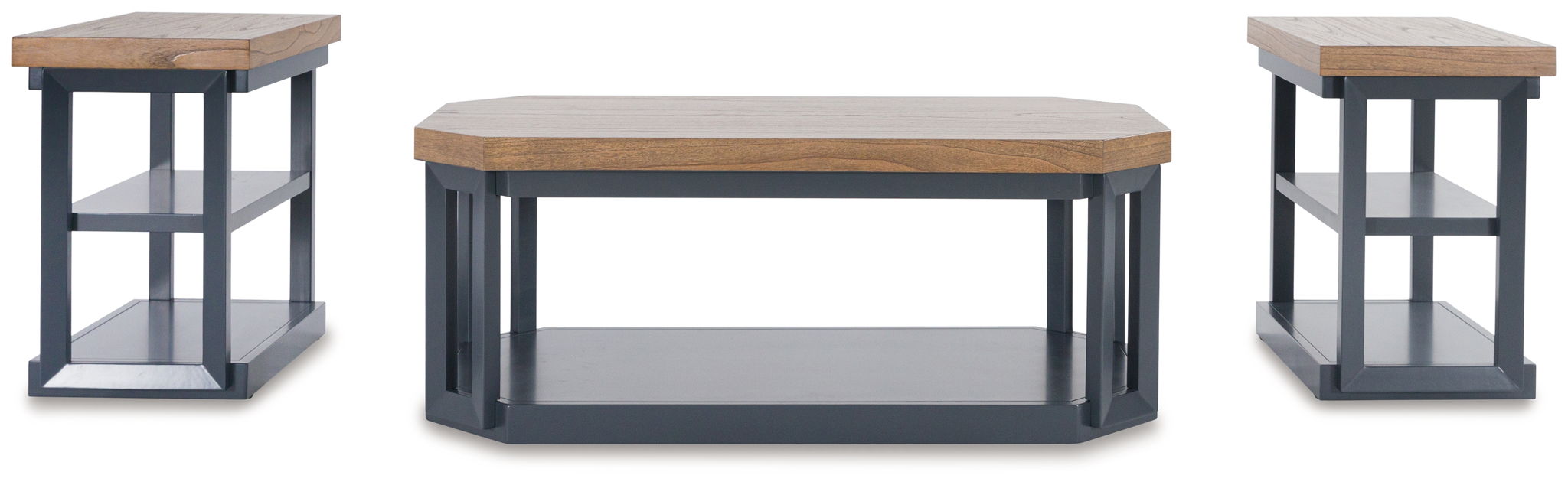 Landocken - Occasional Table Set (Set of 3) - Brown / Blue – Table Sets by Signature Design by Ashley® at Furniture Wholesale Plus , Nashville furniture store