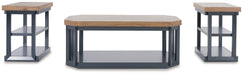 Landocken - Occasional Table Set (Set of 3) - Brown / Blue – Table Sets by Signature Design by Ashley® at Furniture Wholesale Plus , Nashville furniture store