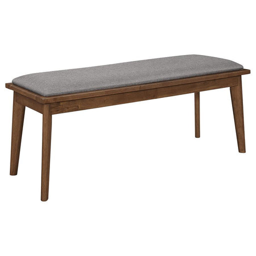 Alfredo - Upholstered Dining Bench - Gray And Natural Walnut - Premium Upholstered Benches from CoasterEveryday - Just $169! Shop now at Furniture Wholesale Plus  We are the best furniture store in Nashville, Hendersonville, Goodlettsville, Madison, Antioch, Mount Juliet, Lebanon, Gallatin, Springfield, Murfreesboro, Franklin, Brentwood