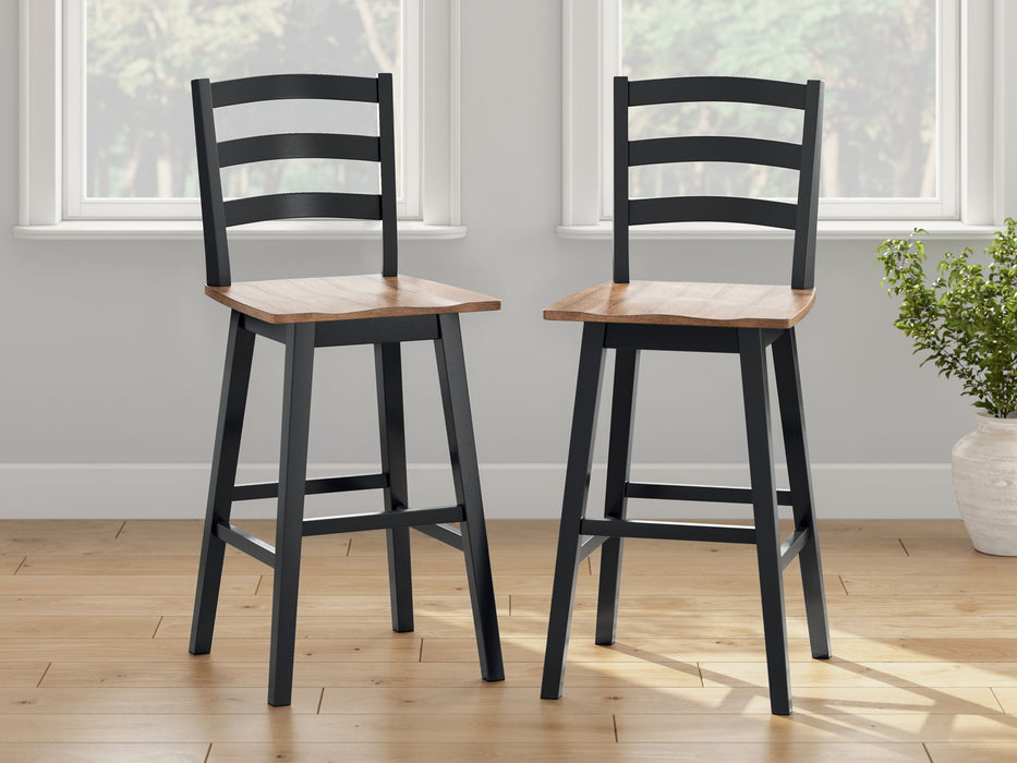 Wildenauer - Tall Swivel Barstool (Set of 2) - Brown / Black – Stool Sets by Signature Design by Ashley® at Furniture Wholesale Plus , Nashville furniture store