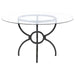 Aviano - Round Glass Top Metal Dining Table - Gunmetal – Dining Tables by Coaster Fine Furniture at Furniture Wholesale Plus , Nashville furniture store