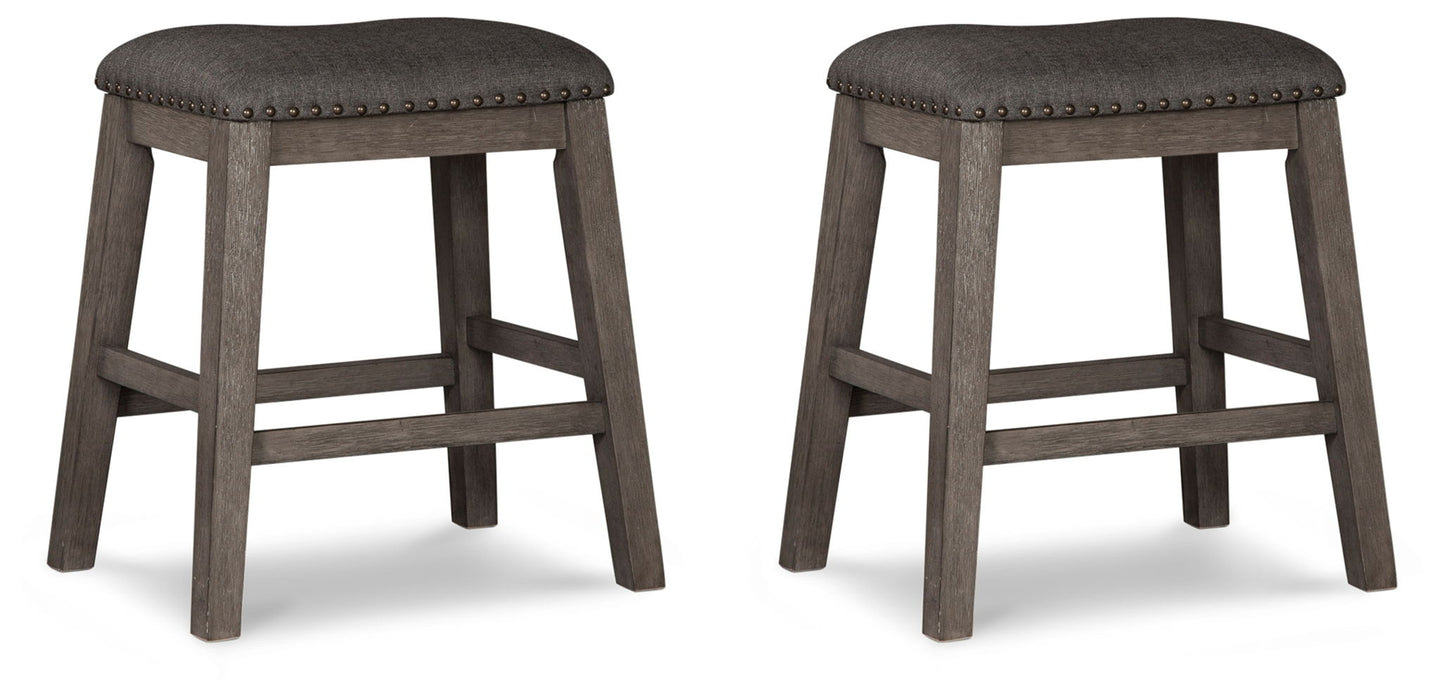 Caitbrook - Upholstered Stool (Set of 2) - Gray – Stool Sets by Signature Design by Ashley® at Furniture Wholesale Plus , Nashville furniture store