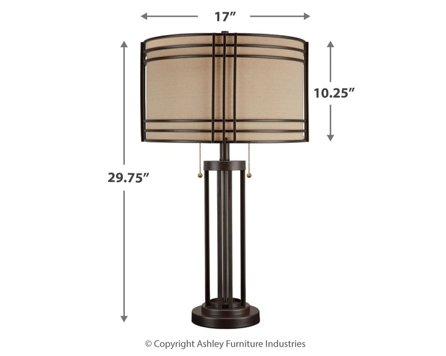 Hanswell - Metal Table Lamp  - Dark Brown – Table Lamps by Signature Design by Ashley® at Furniture Wholesale Plus , Nashville furniture store