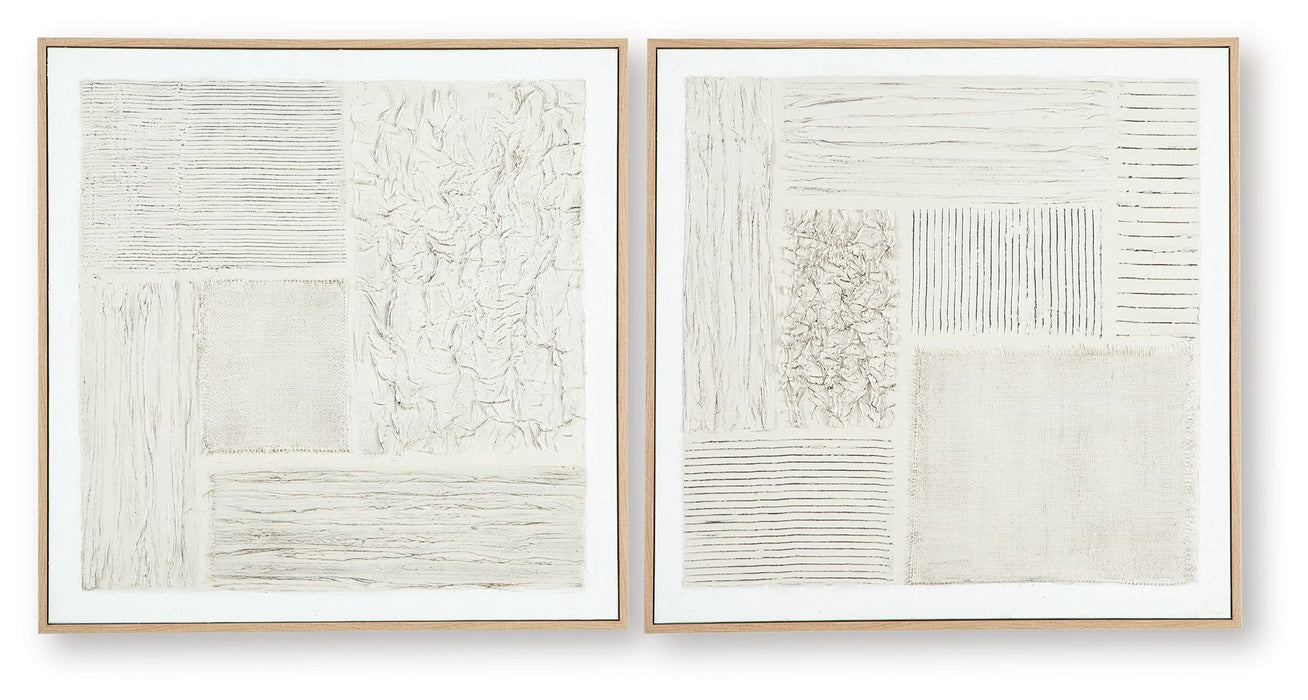 Andorfield - Wall Art Set (Set of 2) - Beige / Black / White – Canvas Art Sets by Signature Design by Ashley® at Furniture Wholesale Plus , Nashville furniture store