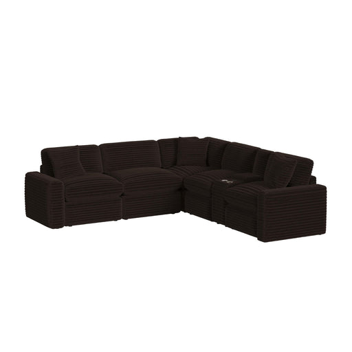 Corsicana - 6 Piece Sectional Set - Masis Espresso – Stationary Sectionals by Elements International at Furniture Wholesale Plus , Nashville furniture store